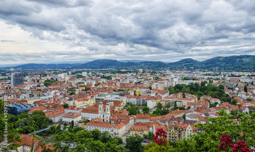 Areal View of Graz city