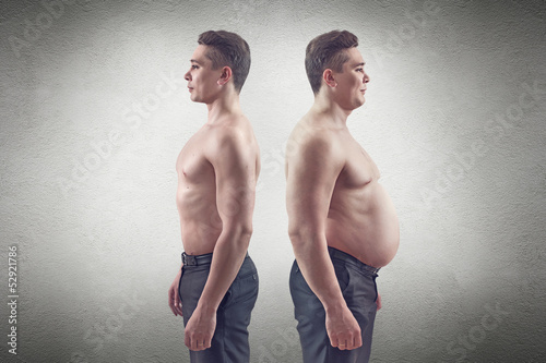 fat and thin, slim man photo