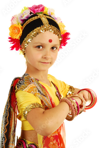 Indian girl performing dance photo