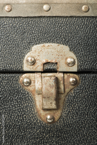 Lock of an old travel suitcase