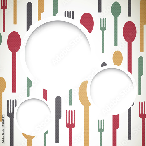 Vector Illustration of an Background with Abstract Cutlery