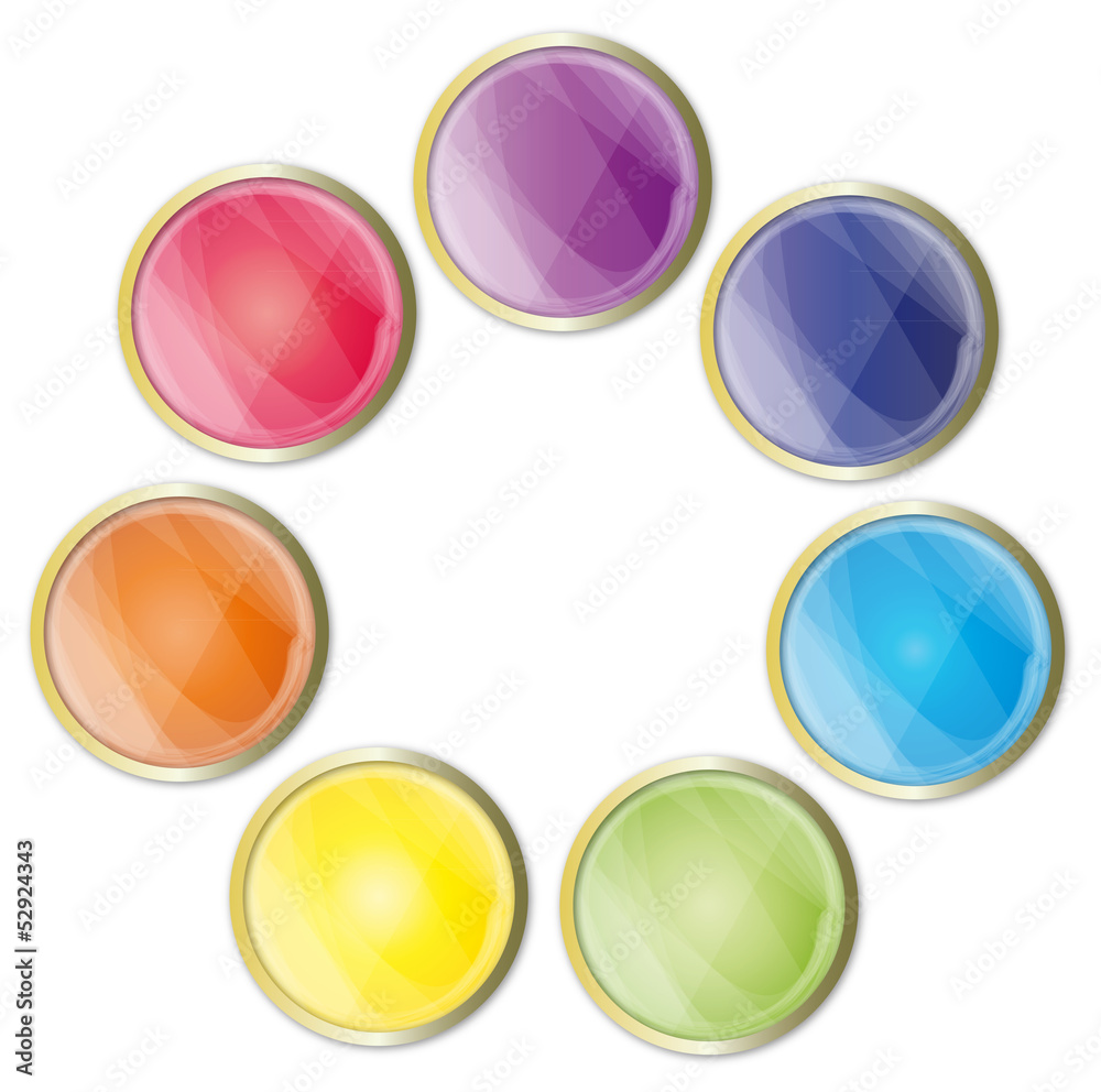 Button - Esoterik Chakra Farben, Edelsteine und Diamanten in verschiednen  bunten Farben Stock-vektor | Adobe Stock