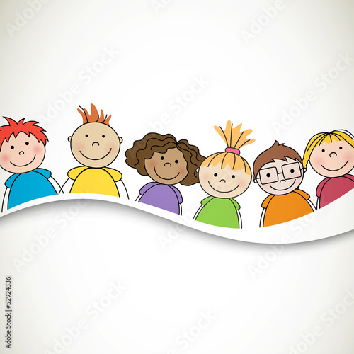 Vector Illustration of Small Kids