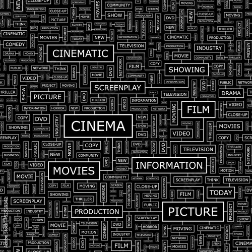 CINEMA. Word cloud concept illustration.  