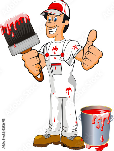Painter with brush