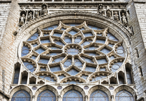 rose window of Chartres cathedral, France photo