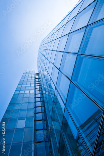 office buildings.  modern glass silhouettes of skyscrapers