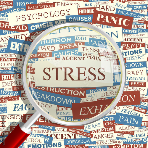 STRESS. Word cloud concept illustration.  