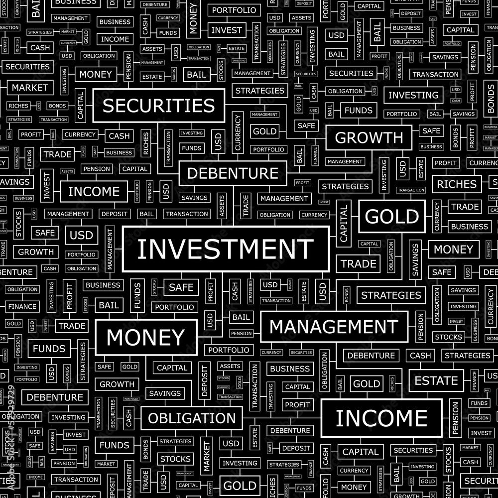 INVESTMENT. Word cloud concept illustration. INVESTMENT. Word cloud concept illustration.