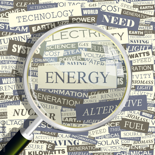 ENERGY. Word cloud concept illustration. 