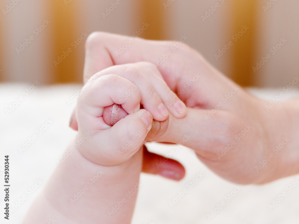 small child is held by the hand the parent small child is held by the hand the parent