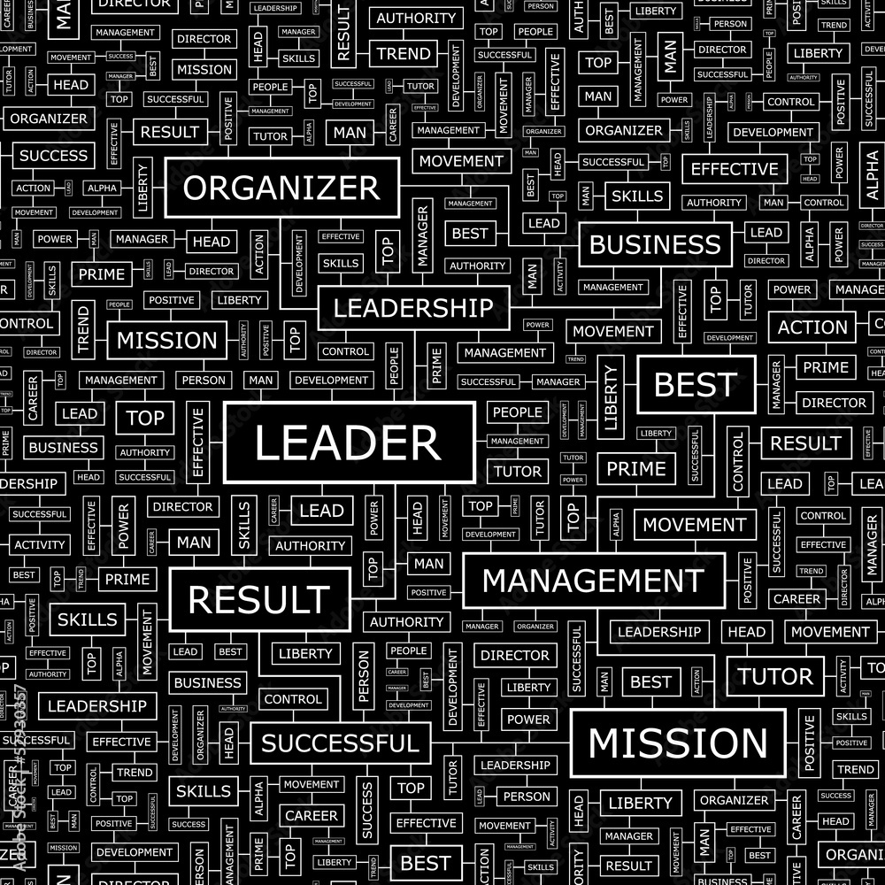 LEADER. Word cloud concept illustration. LEADER. Word cloud concept illustration.