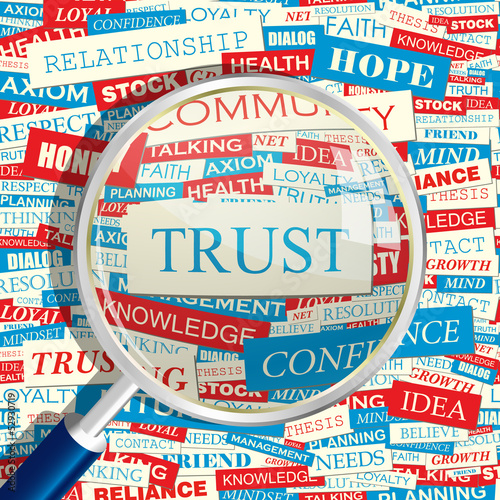 TRUST. Word cloud concept illustration.  