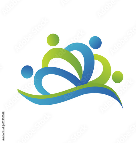 Teamwork people business logo vector