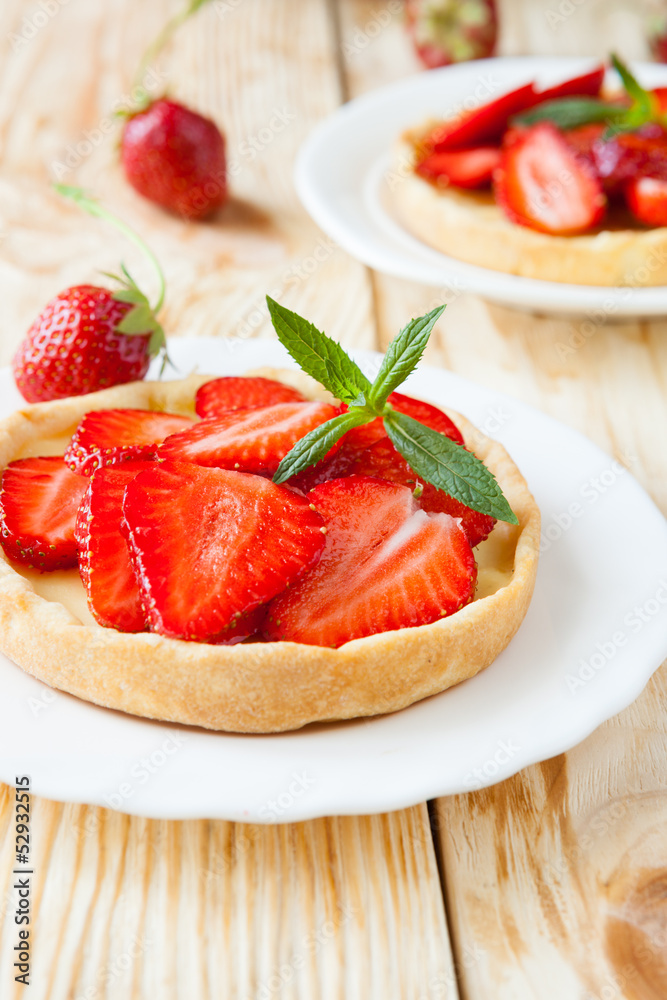 crispy tartlet with sweet strawberry dessert crispy tartlet with sweet strawberry dessert