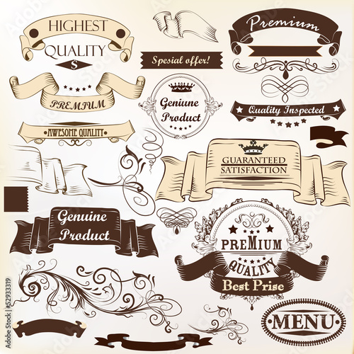 Collection of vector banners premium, genuine and highest qualit