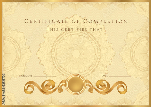 Gold Certificate / Diploma template (design sample)