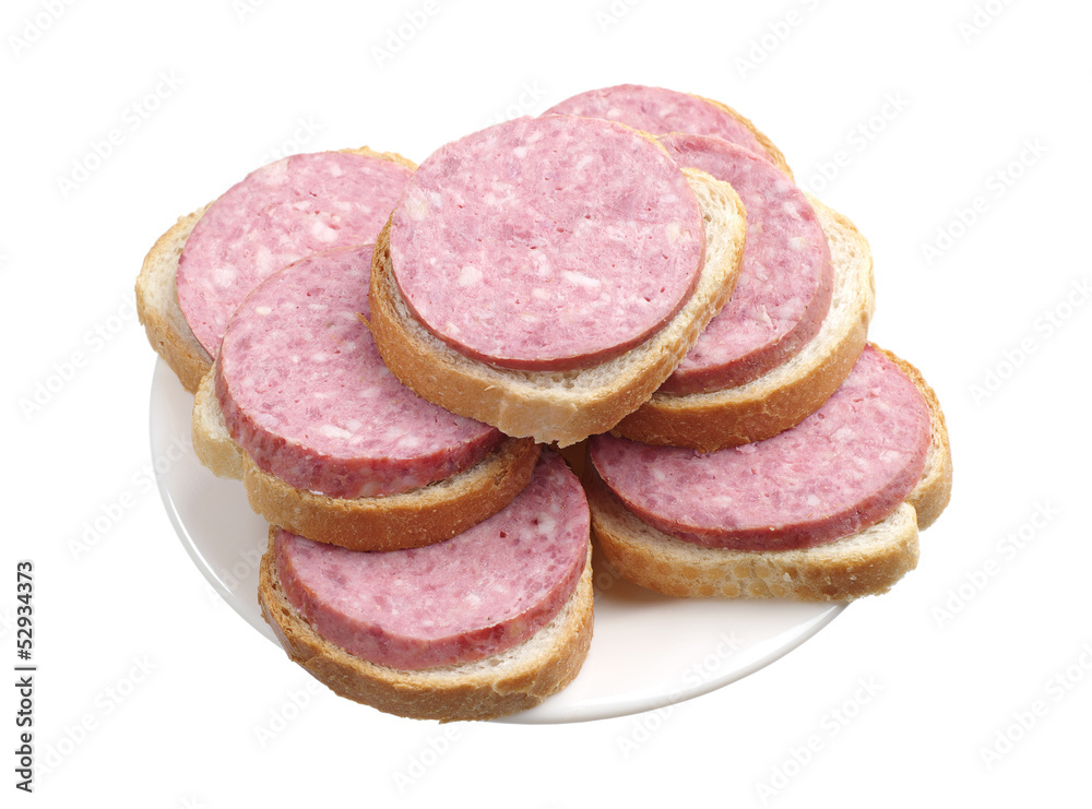 Sandwiches with sausage