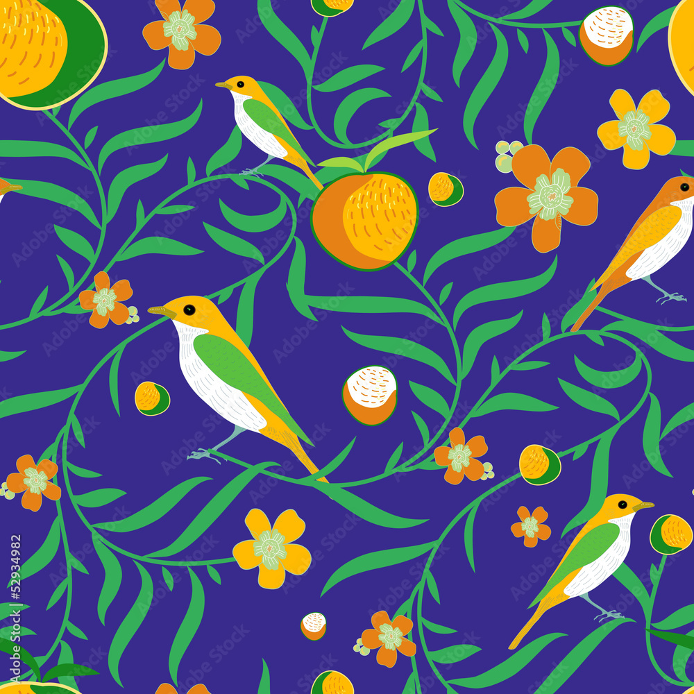 Obraz premium Seamless texture with fruits