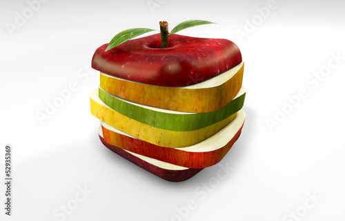 sliced ​​apples square
