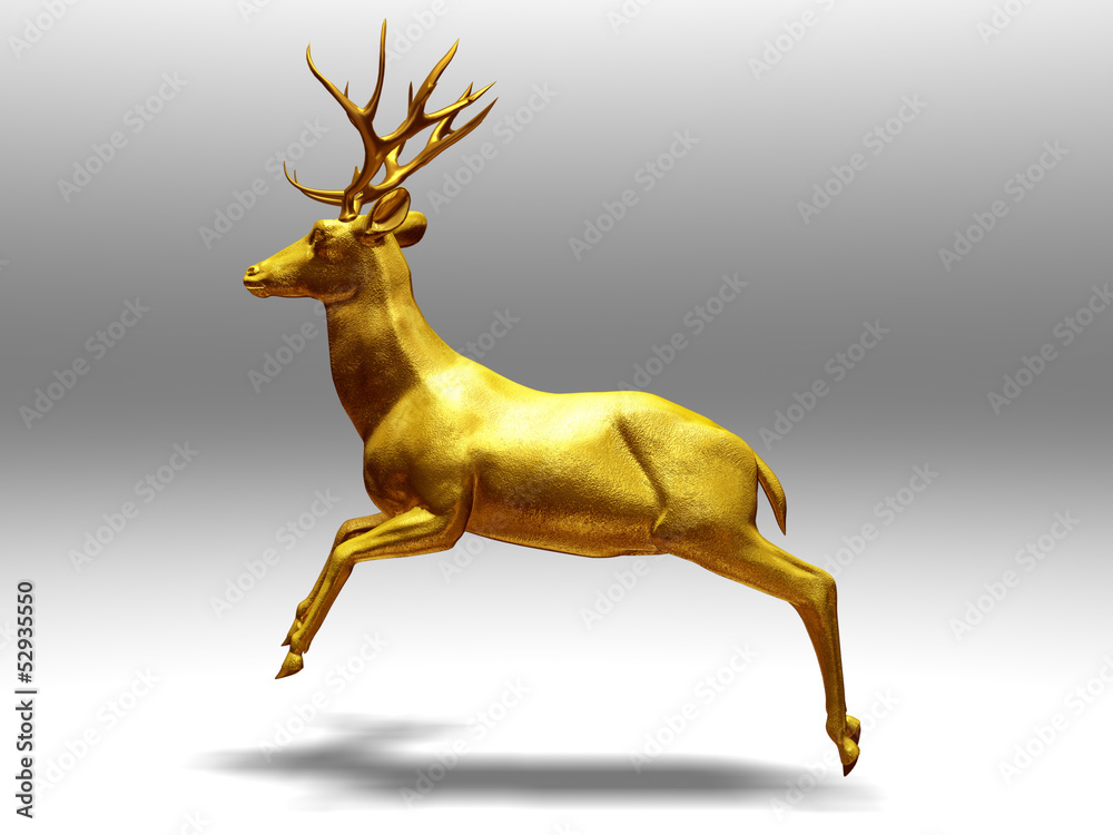 Fototapeta premium golden Deer jumping