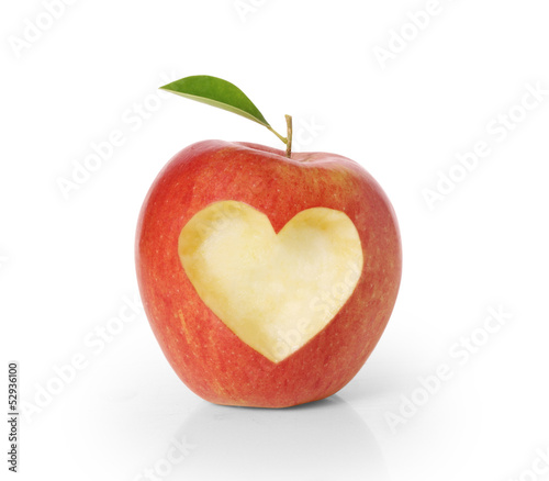 apple with heart shape