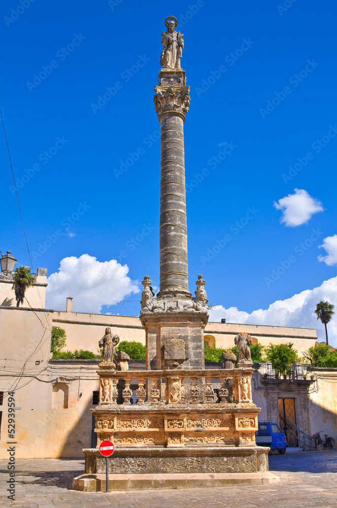 Column of St. Andrea. Presicce. Puglia. Italy.