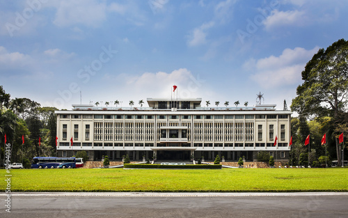 Reunification Palace, landmark in Ho Chi Minh City, Vietnam.