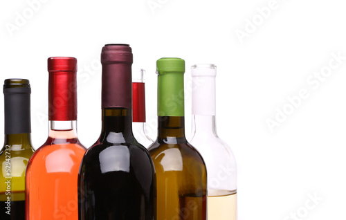 A set of many bottles of wine