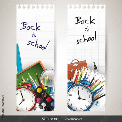 Back to school - set of vector banners