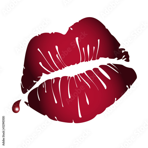 Llipstick kiss vector