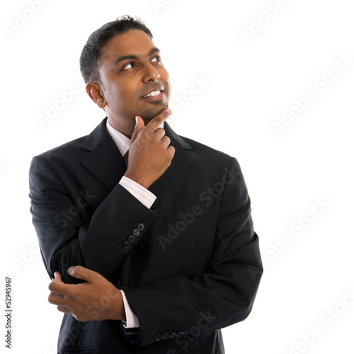 Indian man thinking.