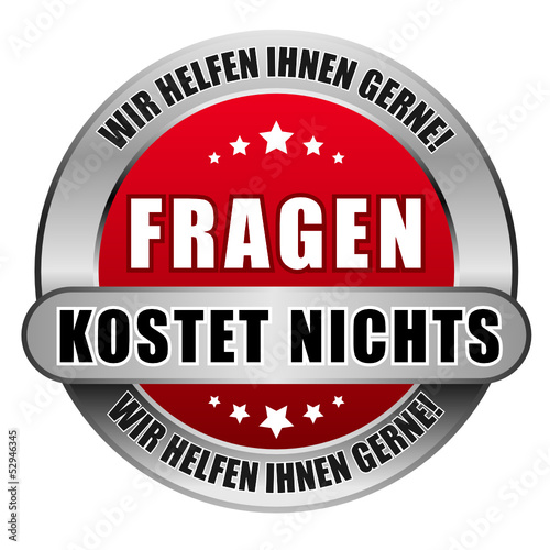 5 Star Button rot FRAGEN KOSTET NICHTS WHIG WHIG
