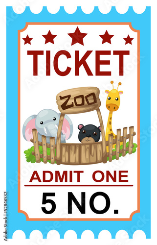 illustration of isolated ticket zoo vector