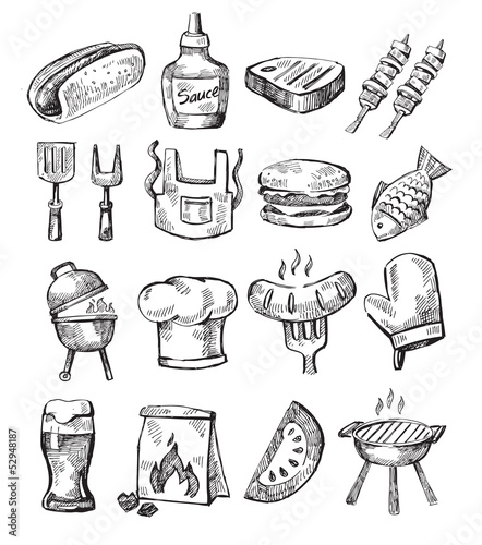 hand draw barbecue