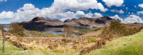 Torridon Mountains and Loch panorama photo
