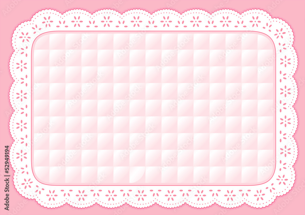 Place Mat Pastel Pink Quilt Eyelet Lace Embroidery, table set