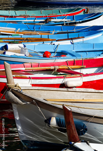 Colourful rowboats used for...