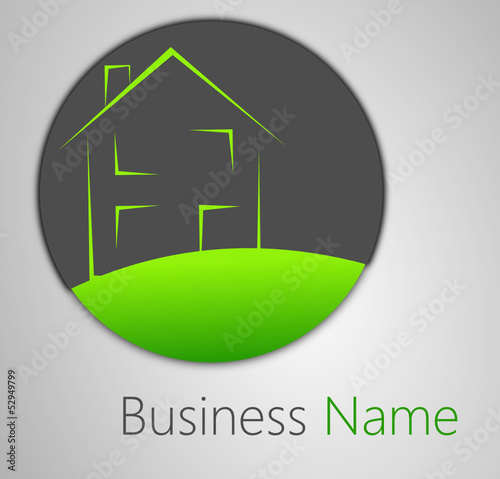 logo maison vert design