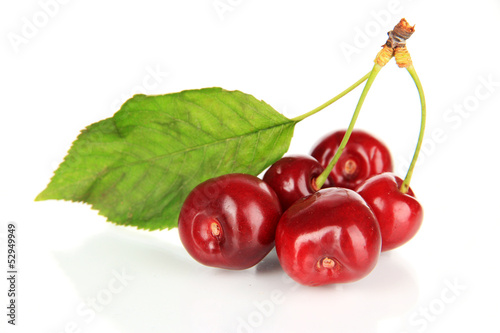 Cherry berries isolated on white