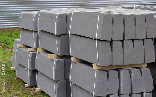 Tableau sur toile Stack of packed border stones