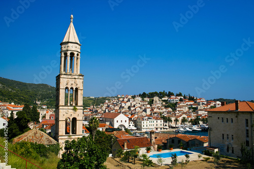 Beautiful view of Hvar town on Hvar island, Croatia © jahmaica
