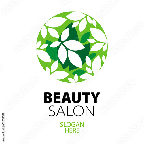 green ball of leaves logo for beauty salon photo