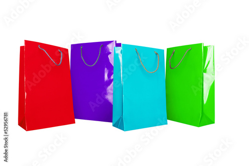 Colourful paper shopping bags
