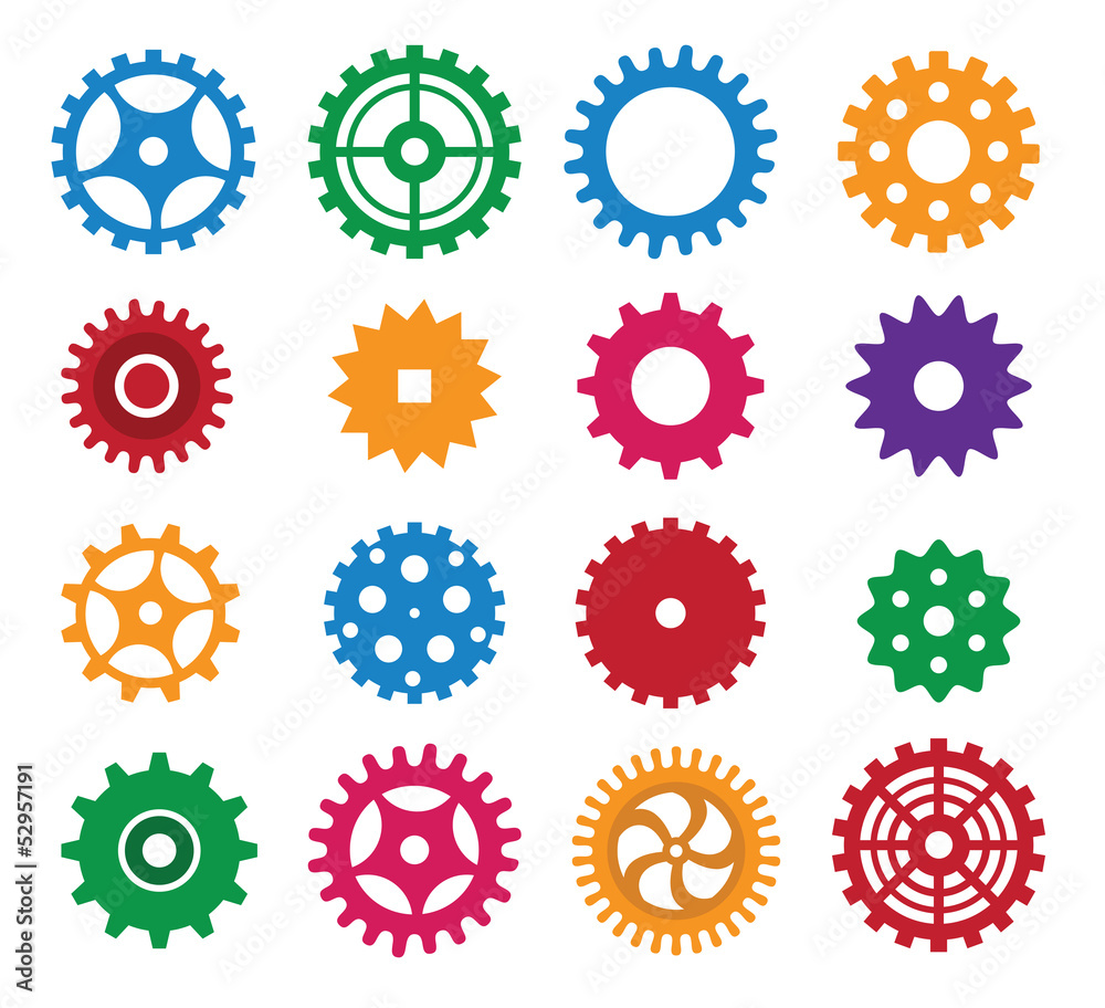 Simple vector tooth wheels Simple vector tooth wheels