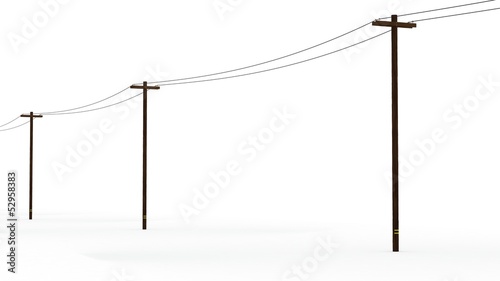 3D Rendered Power Poles