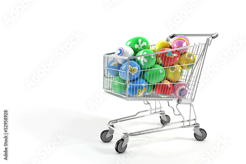 Shopping cart and Easter eggs © Pedro