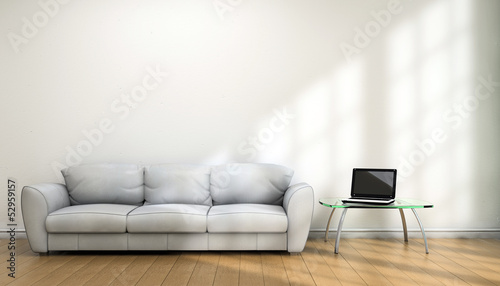 Foto Notebook and sofa