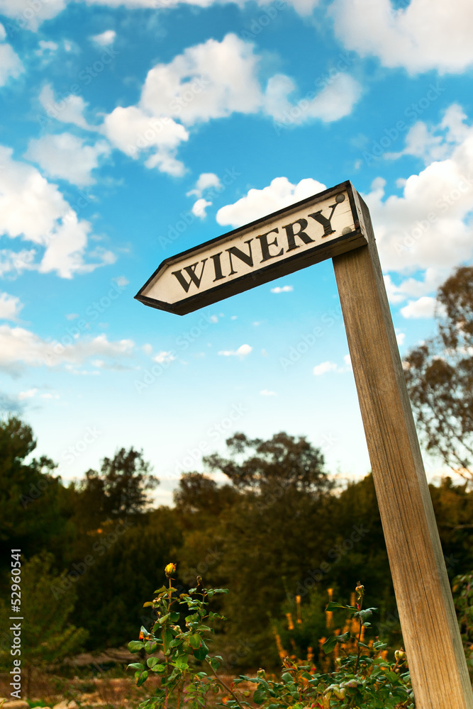 Fototapeta premium winery sign, wooden