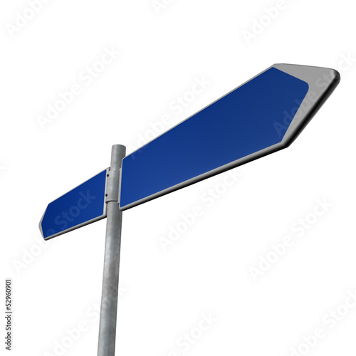 BLue directionl signs on a white background
